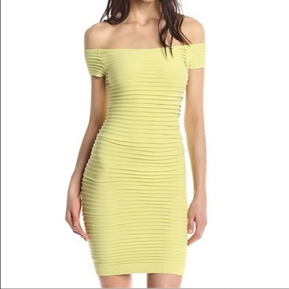 BCBGENERATION lime off shoulder dress sze xs/s NWT